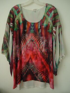 Cover Charge USA Women's Multikolor Top Blouse Size-L